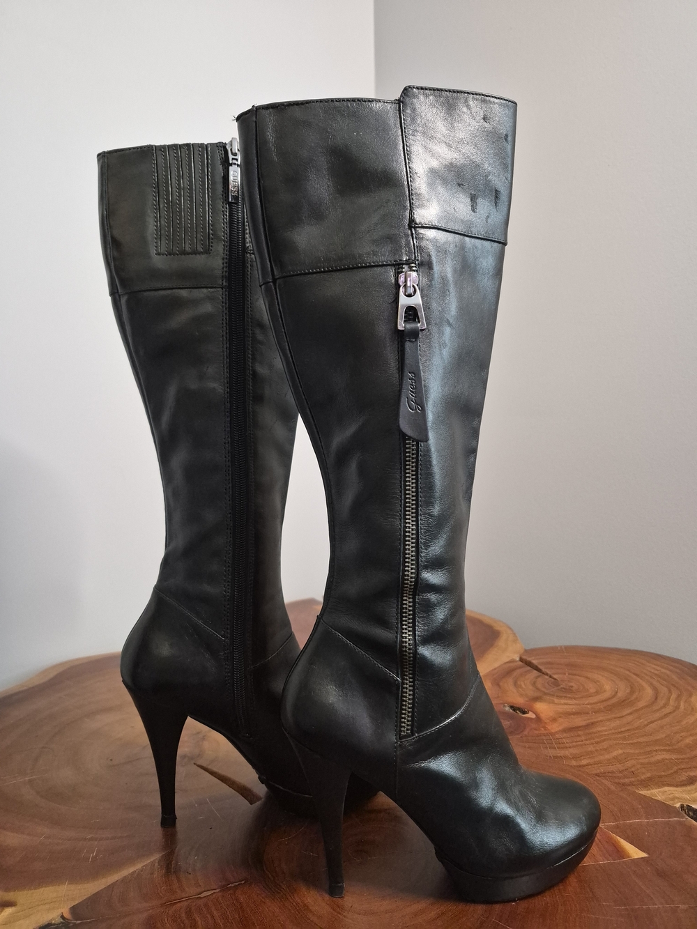 Guess Black Women's Teddie Platform Over-the-Knee Stiletto Boots - Picture 2 of 15